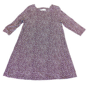 Loft Burgundy Floral Print Knit Swing Dress - NWT Size Petite Large